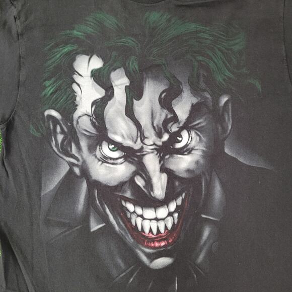 DC-Comics Joker Shirt M/L 20x26 Black Gotham Villain - Picture 9 of 12